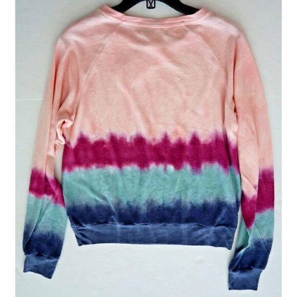 Wildfox W636106 Women Sz S Pink/Purple/Blue DipDye Raglan Baggy Beach Sweatshirt - Picture 8 of 8